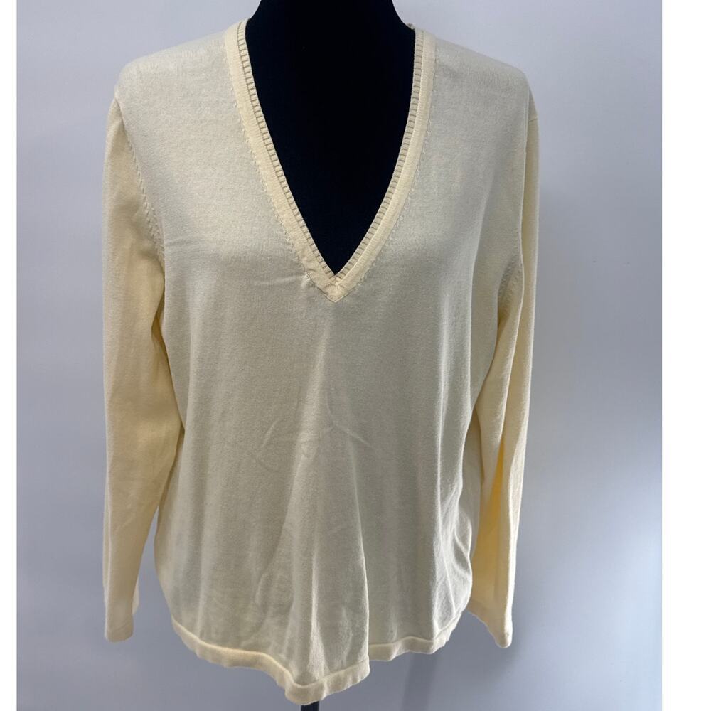 Eddie Bauer Yellow Pima Cotton Sweater XL